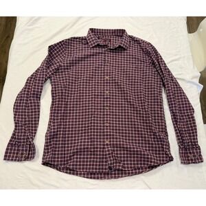 Untuckit Shirt Men XXL 2XL Tall Check Red Tesoro Flannel Soft Button Up